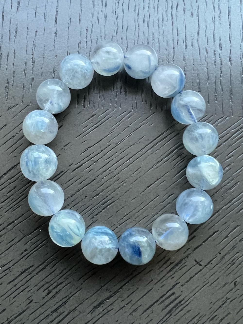 Icy blue kyanite bracelet 13-14mm SIZE 7.25’